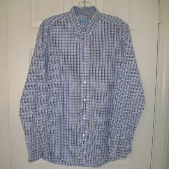 J. McLaughlin Mens L/S Blue Cotton Button Down Dress Shirt- Size 15/33 or Medium - Picture 3 of 3